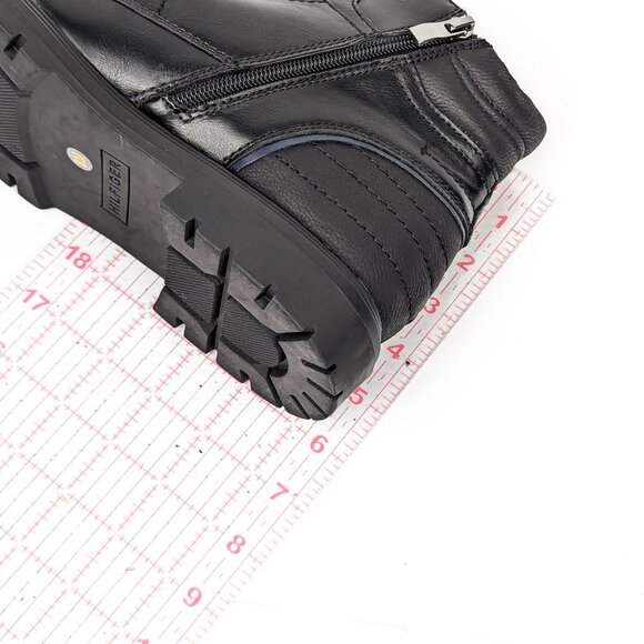 Tommy Hilfiger Men Oregon Black Faux Leather Combat Ankle Boots size 8 - Picture 9 of 10